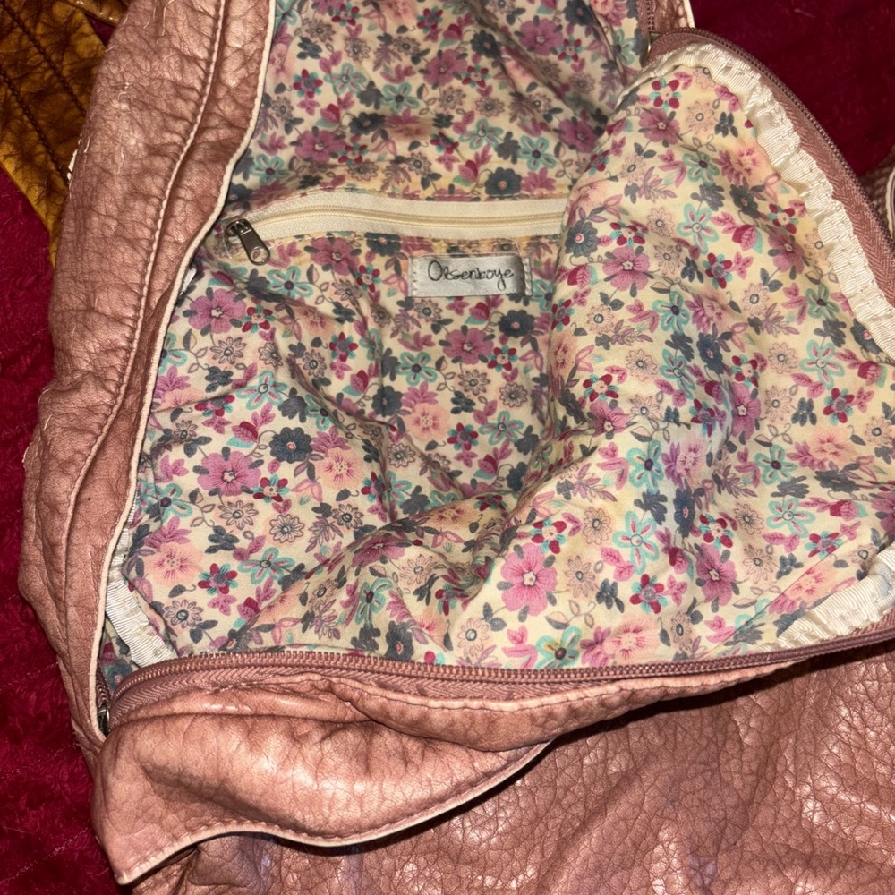 Floral Pattern Leather Backpack - image 3